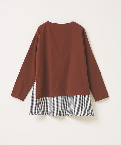 BASIC&ストライプ レイヤードトップス